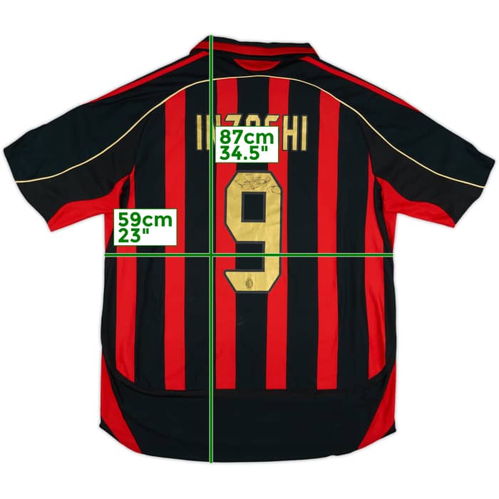 2006-07 AC Milan Signed Home Shirt Inzaghi #9 - 8/10 - (XL)