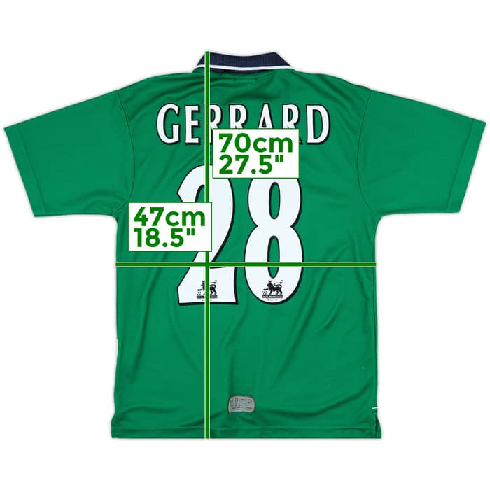 1999-00 Liverpool Away Shirt Gerrard #28 - 7/10 - (Y)