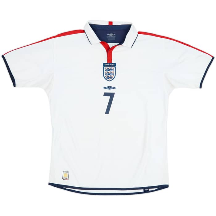 2003-05 England Home Shirt Beckham #7 - 5/10 - (L)