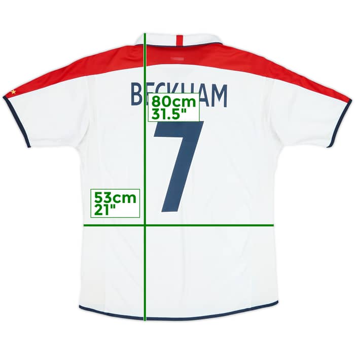 2003-05 England Home Shirt Beckham #7 - 5/10 - (L)