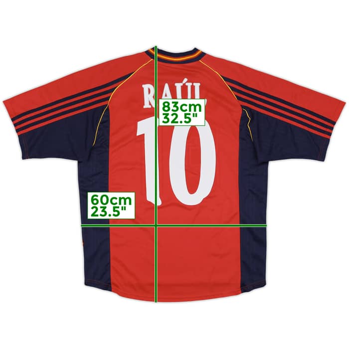 1998-99 Spain Home Shirt Raul #10 - 7/10 - (L)