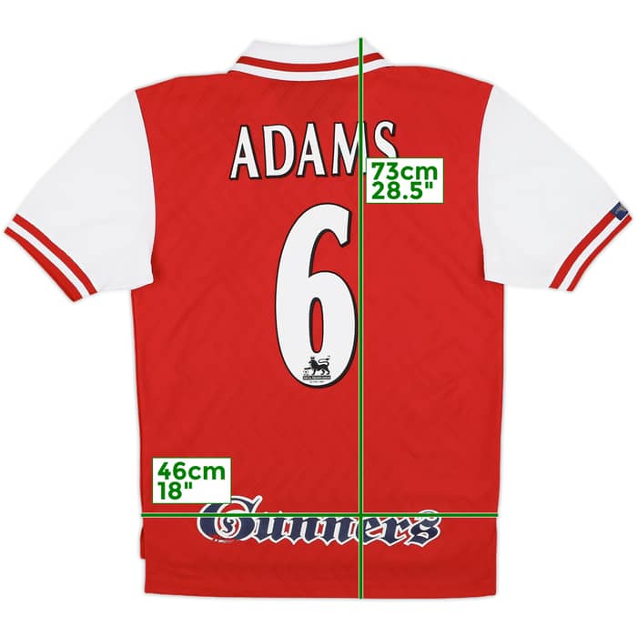 1996-98 Arsenal Home Shirt Adams #6 - 8/10 - (S)