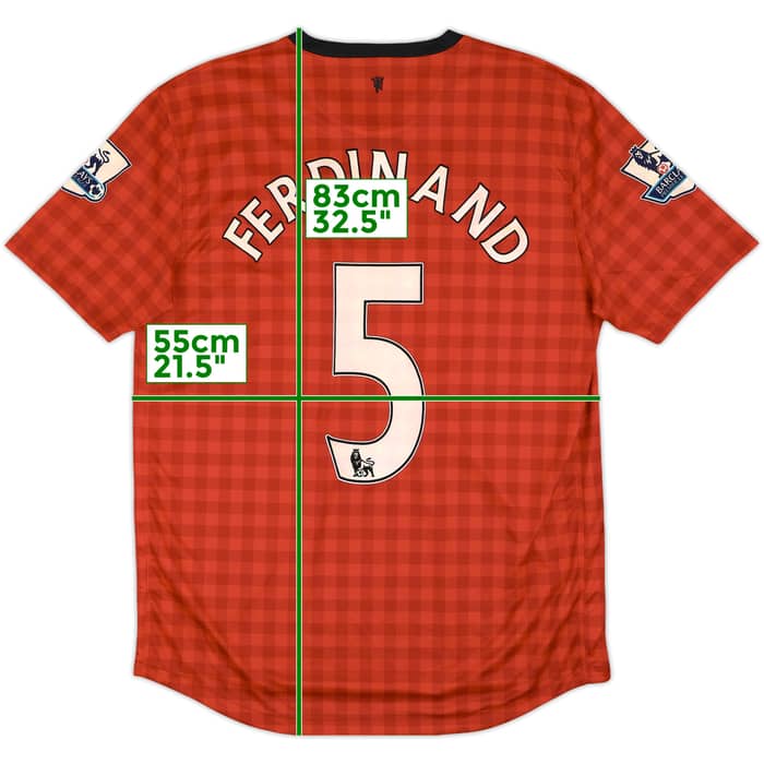 2012-13 Manchester United Home Shirt Ferdinand #5 - 4/10 - (L)