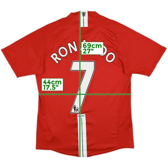 2007-09 Manchester United Home Shirt Ronaldo #7 - 7/10 - (S)