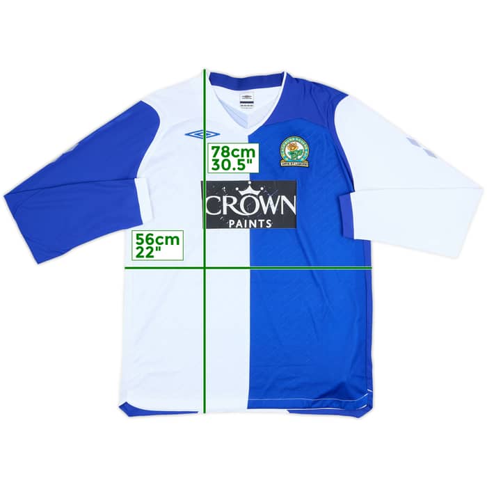 2008-09 Blackburn Home L/S Shirt - 5/10 - (L)