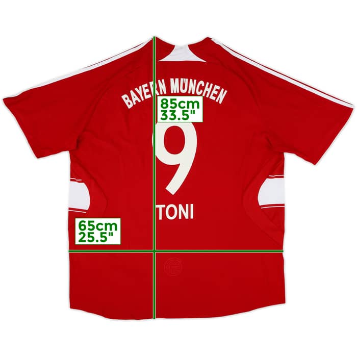 2007-08 Bayern Munich Home Shirt Toni #9 - 9/10 - (XXL)
