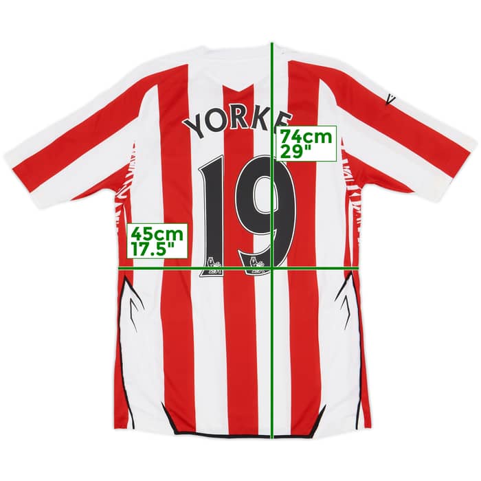 2007-08 Sunderland Home Shirt Yorke #19 - 9/10 - (S)