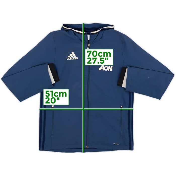 2016-17 Manchester United adidas Hooded Track Jacket - 6/10 - (L.Boys)