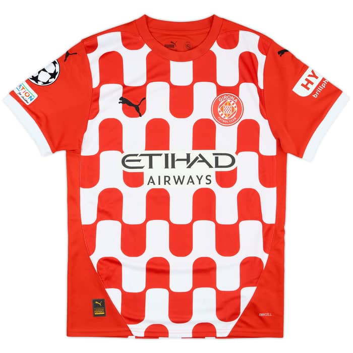2024-25 Girona Match Issue Champions League Home Shirt Portu #24