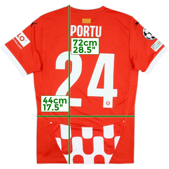 2024-25 Girona Match Issue Champions League Home Shirt Portu #24
