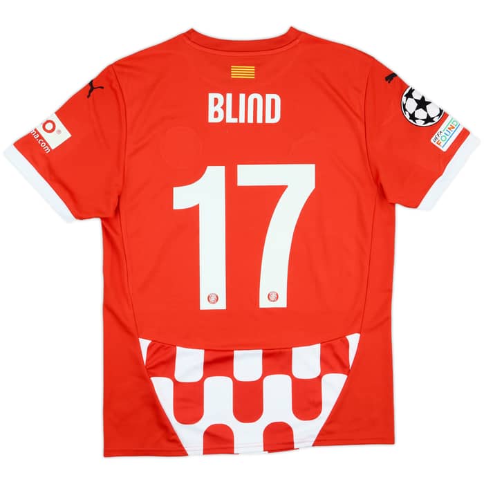 2024-25 Girona Match Issue Champions League Home Shirt Blind #17