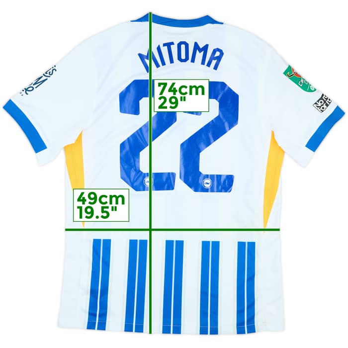 2024-25 Brighton Match Worn Carabao Cup Home Shirt Mitoma #22