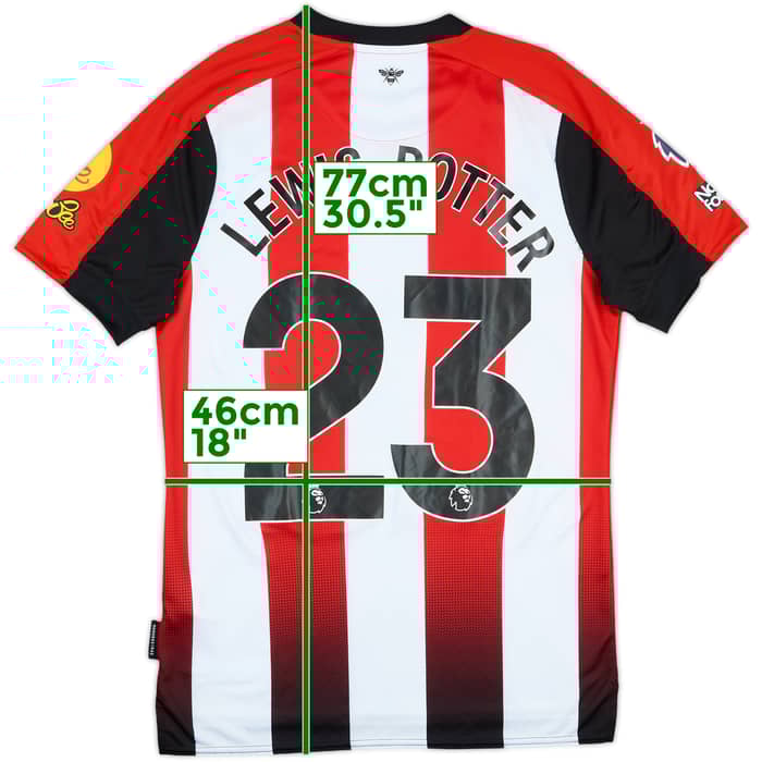 2024-25 Brentford Match Issue Home Shirt Lewis-Potter #23