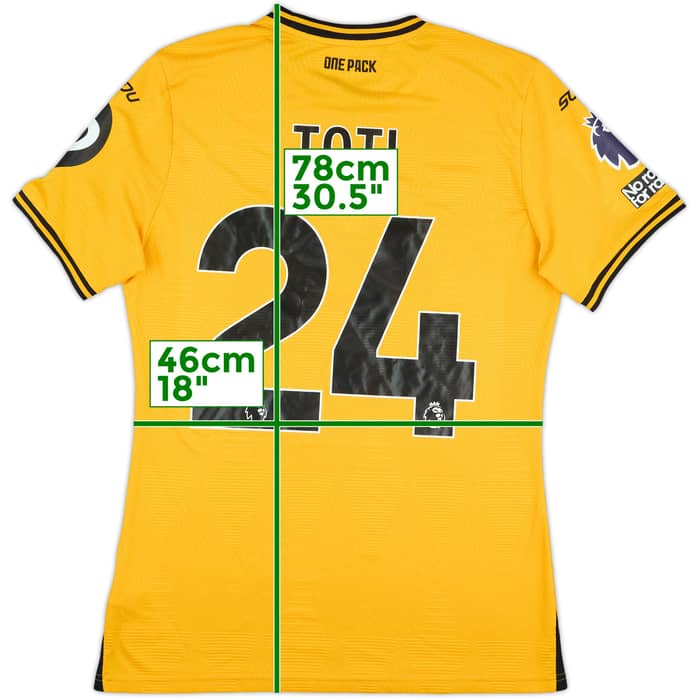 2024-25 Wolves Match Worn Home Shirt Toti #24