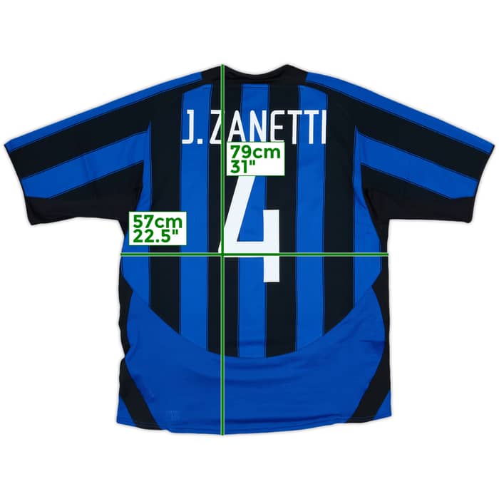 2003-04 Inter Milan Home Shirt J.Zanetti #4 - 6/10 - (L)