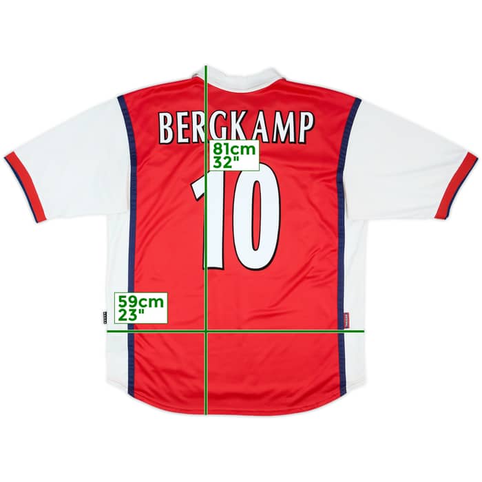 1999-00 Arsenal Home Shirt Bergkamp #10 - 8/10 - (XL)