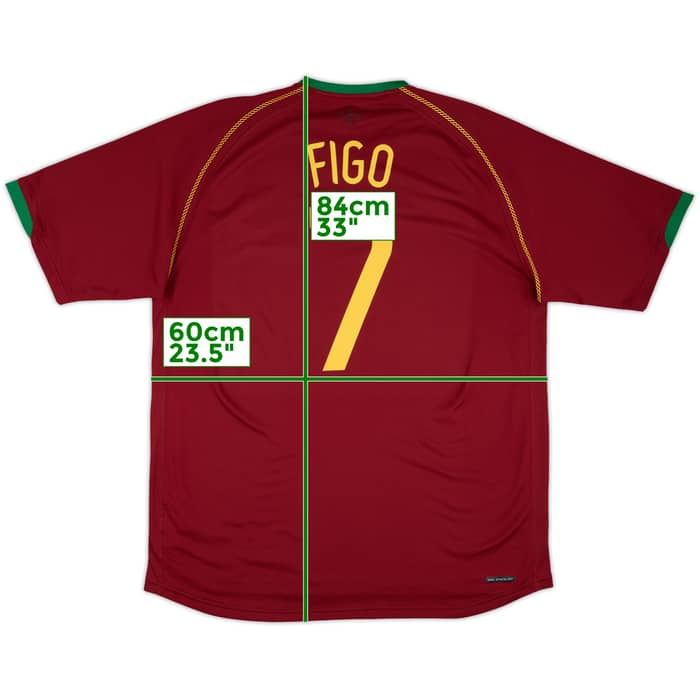 2006-08 Portugal Home Shirt Figo #7 - 8/10 - (XL)