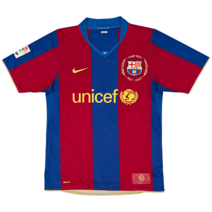 2007-08 Barcelona Home Shirt Henry #14 - 7/10 - (S)