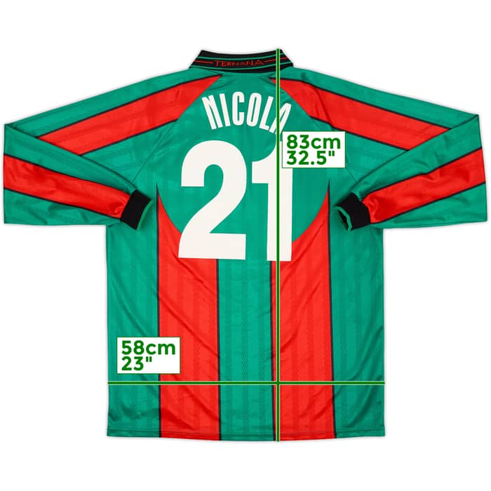 2001-02 Ternana Home L/S Shirt Nicola #21 - 9/10 - (XXL)