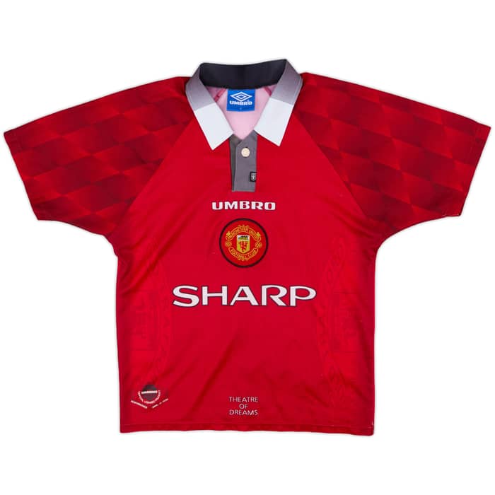 1996-98 Manchester United Home Shirt Beckham #10 - 8/10 - (Y)
