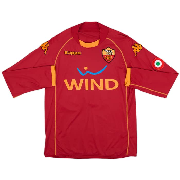 2008-09 Roma Home L/S Shirt Totti #10 - 6/10 - (M)