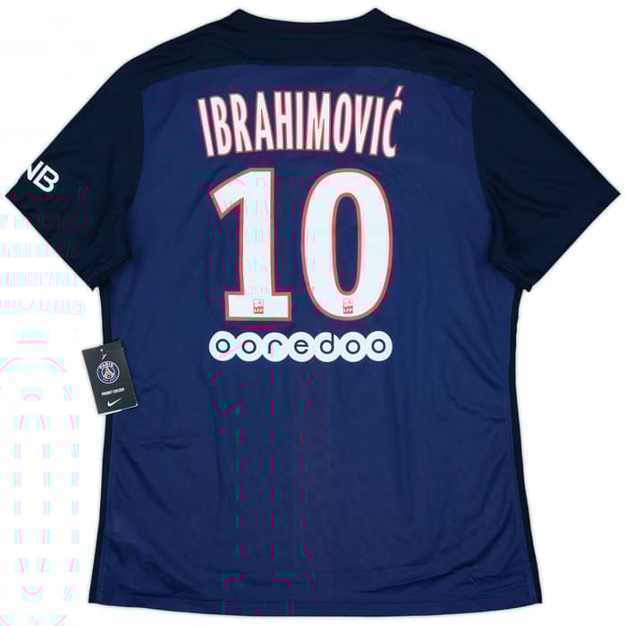 2015-16 Paris Saint-Germain Authentic Home Shirt Ibrahimovic #10 (XL)