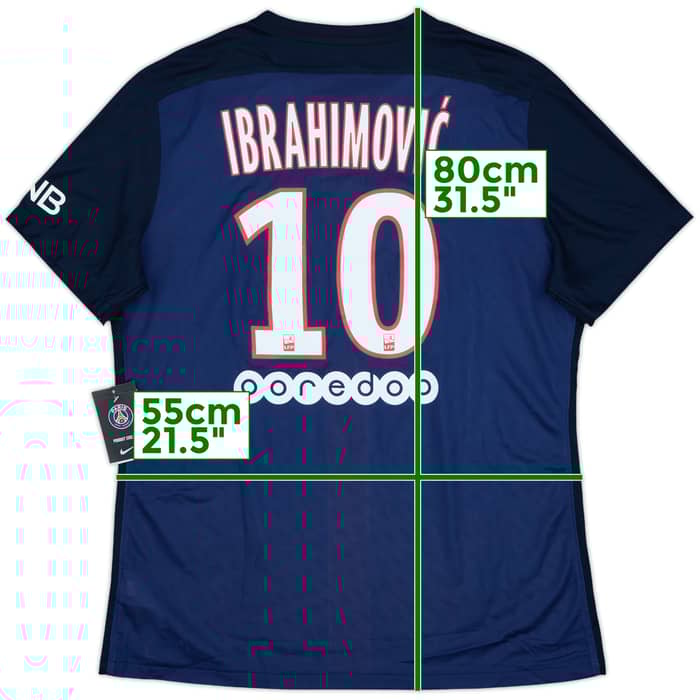 2015-16 Paris Saint-Germain Authentic Home Shirt Ibrahimovic #10 (XL)