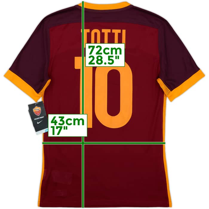 2015-16 Roma Authentic Home Shirt Totti #10 (S)