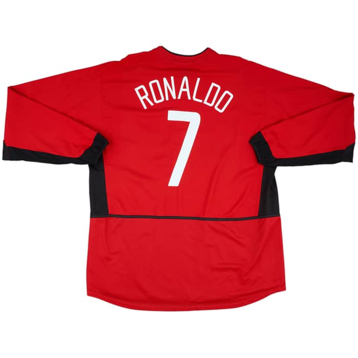 2002-04 Manchester United Home L/S Shirt Ronaldo #7 - 10/10 - (XXL)