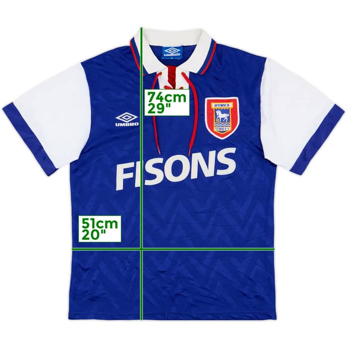 1992-94 Ipswich Home Shirt - 9/10 - (M)