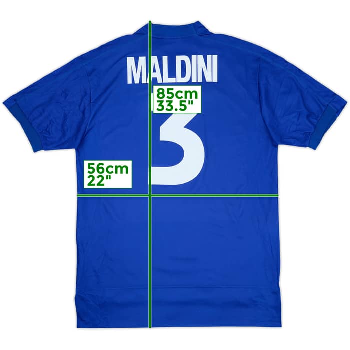 1998-99 Italy Home Shirt Maldini #3 - 9/10 - (L)