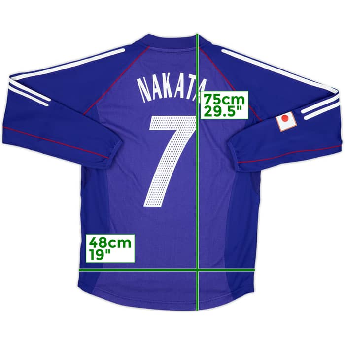 2002-04 Japan Home L/S Shirt Nakata #7 - 8/10 - (S)