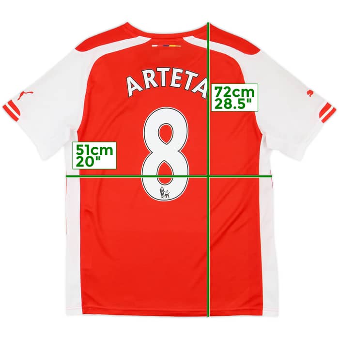 2014-15 Arsenal Home Shirt Arteta #8 - 7/10 - (M)