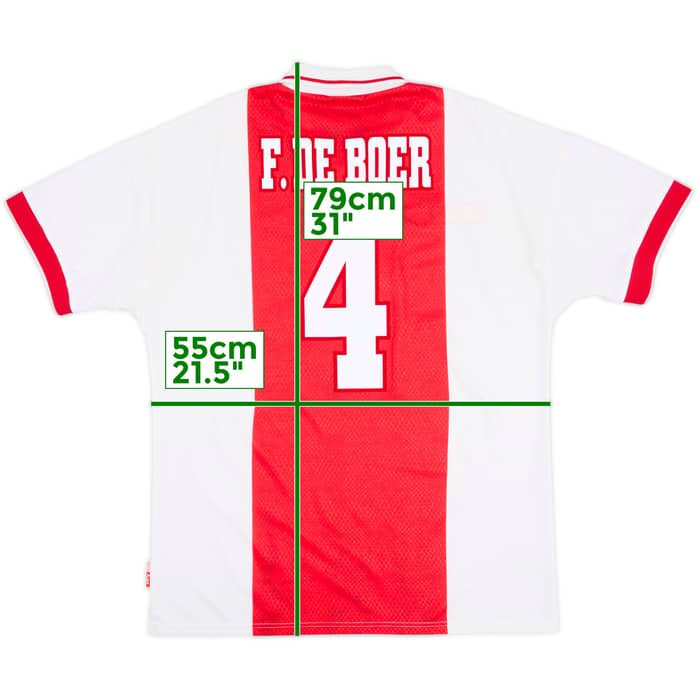 1998-99 Ajax Home Shirt F.De Boer #4 - 7/10 - (L)