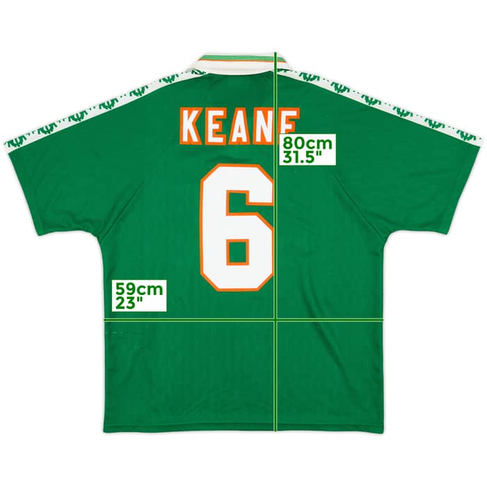 1996-98 Ireland Home Shirt Keane #6 - 8/10 - (XL)
