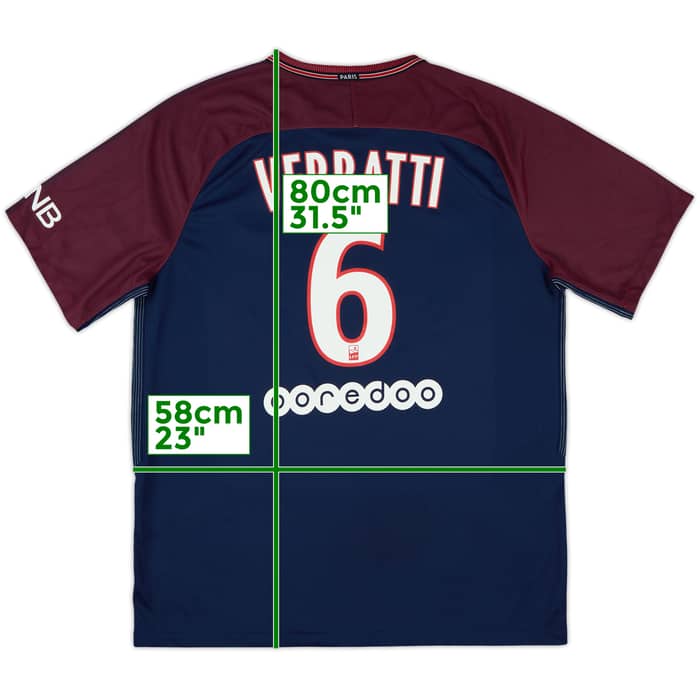 2017-18 Paris Saint-Germain Home Shirt Verratti #6 - 9/10 - (XL)