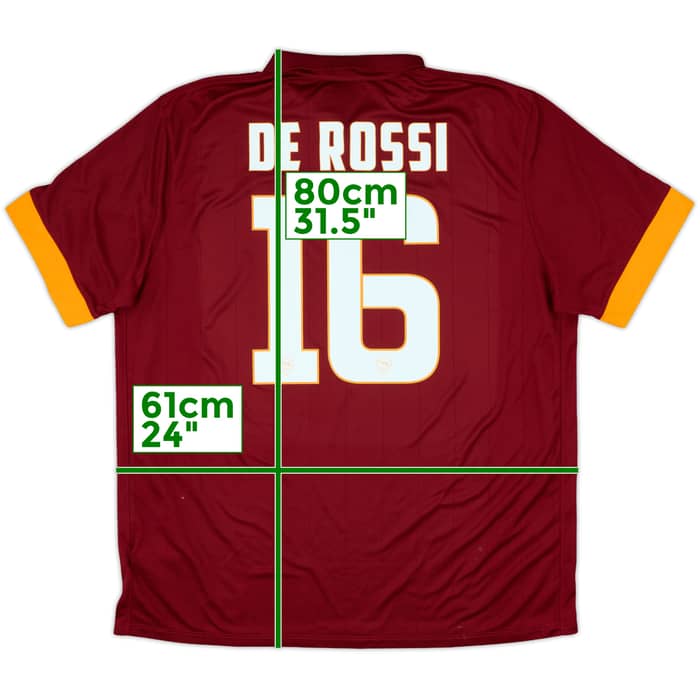 2014-15 Roma Home Shirt De Rossi #16 - 9/10 - (XXL)