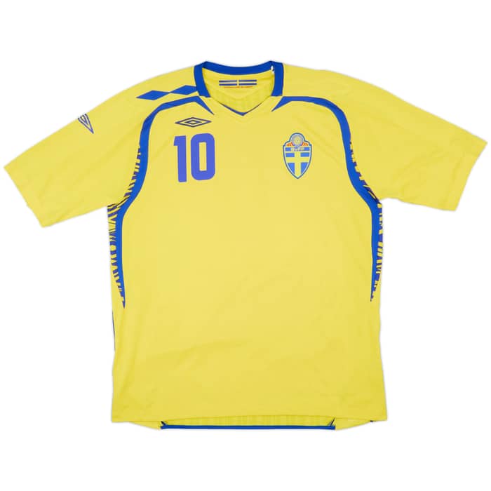 2007-09 Sweden Home Shirt Ibrahimovic #10 - 9/10 - (XL)