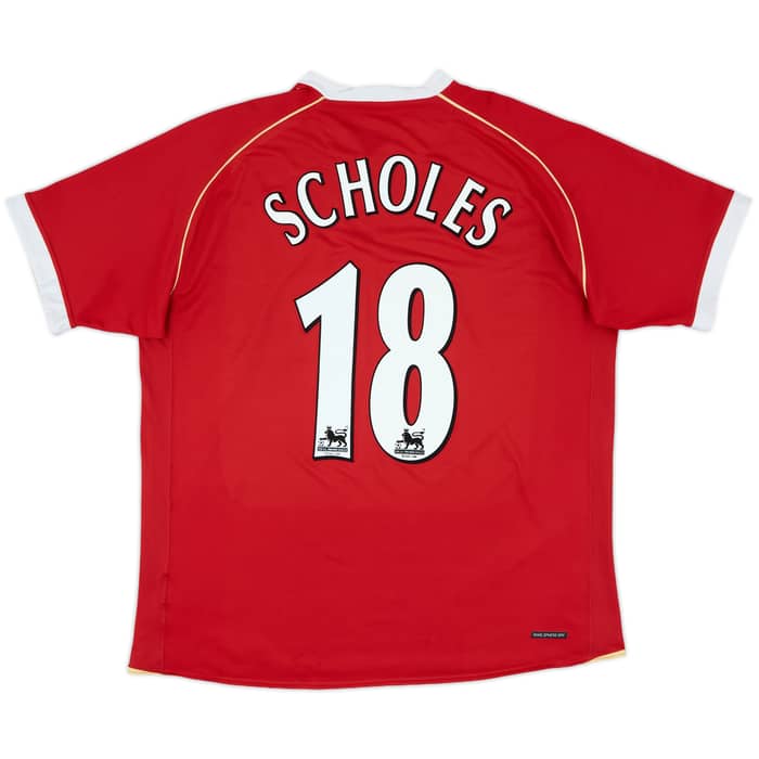 2006-07 Manchester United Home Shirt Scholes #18 - 7/10 - (XL)