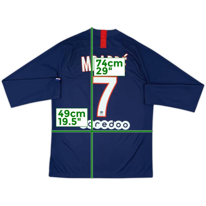 2019-20 Paris Saint-Germain Home L/S Shirt Mbappe #7 - 6/10 - (M)