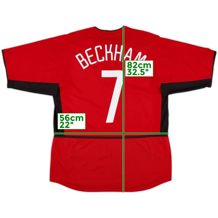 2002-04 Manchester United Home Shirt Beckham #7 - 6/10 - (L)