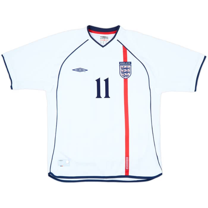 2001-03 England Home Shirt Heskey #11 - 9/10 - (L)