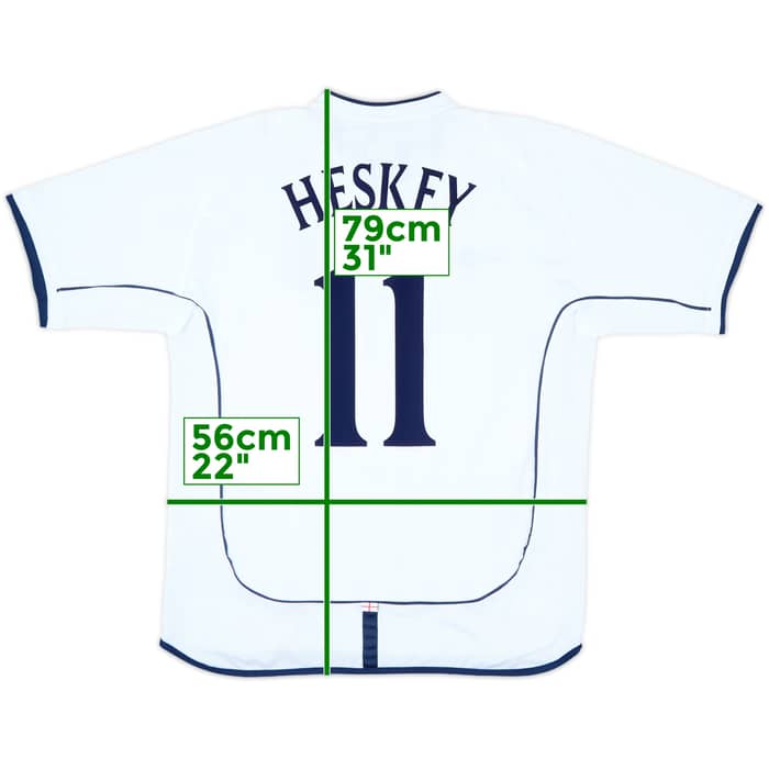 2001-03 England Home Shirt Heskey #11 - 9/10 - (L)