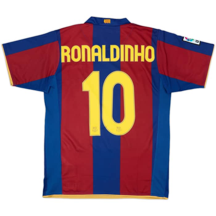 2007-08 Barcelona Home Shirt Ronaldinho #10 - 8/10 - (M)