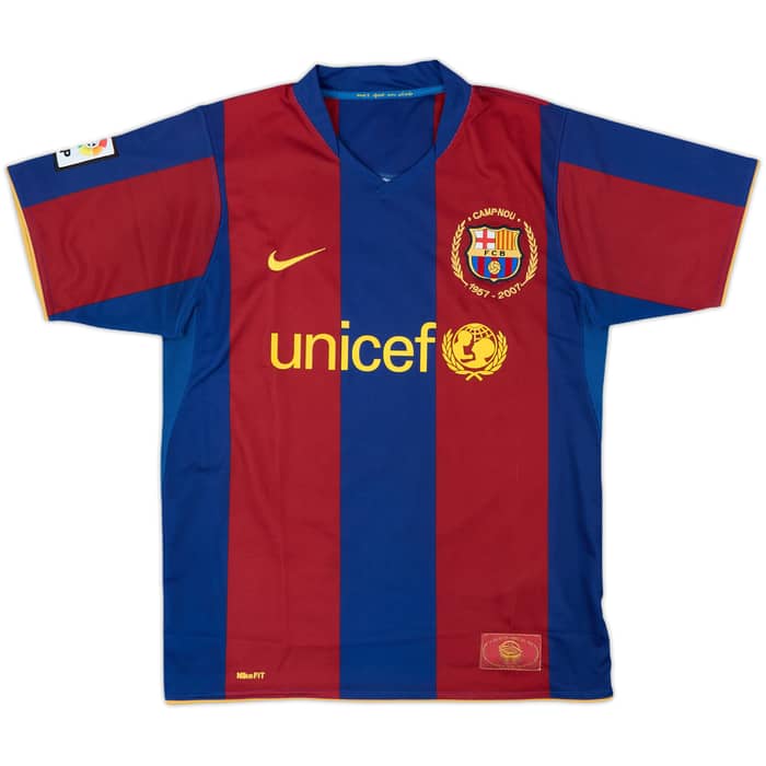 2007-08 Barcelona Home Shirt Ronaldinho #10 - 8/10 - (M)