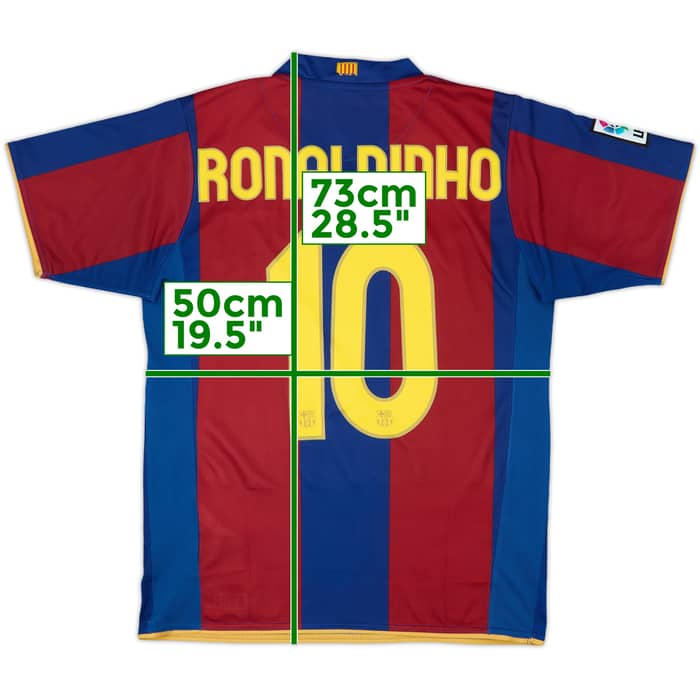 2007-08 Barcelona Home Shirt Ronaldinho #10 - 8/10 - (M)