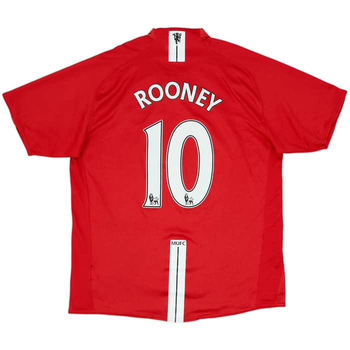 2007-09 Manchester United Home Shirt Rooney #10 - 8/10 - (L)