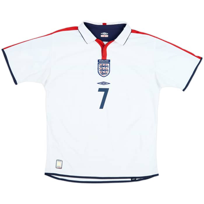 2003-05 England Home Shirt Beckham #7 - 6/10 - (L)