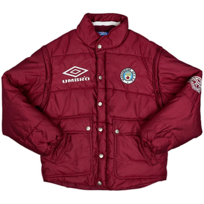 1995-96 Manchester City Umbro Abrigo de banquillo acolchado - 9/10 - (Juvenil XL)