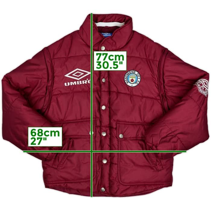 1995-96 Manchester City Umbro Abrigo de banquillo acolchado - 9/10 - (Juvenil XL)